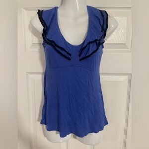 V Nwxk Blue Sleeveless Ruffle Top by H&M Size S